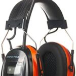 PROTEAR Protección de sonido con radio AM FM, compatible con MP3, industrial, construcción profesional y presentador profesional, reducción SNR 30dB (naranja)