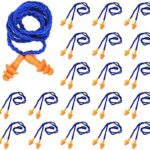 TSHOUN 20 pares de tapones para los oídos con cable, tapones para los oídos de silicona reutilizables para cancelación de ruido y protección auditiva (naranja)