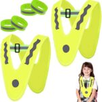 6 Piezas Chaleco Reflector Amarillo para Niños Cinta Reflectante Ropa Tiras Reflectantestriángulo Chaleco Verde Fluorescente Reflectante Seguridad Chalecos Seguridad Livianos para Correr Trotar